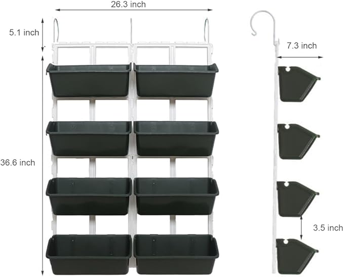 Vertical Garden Wall Planter, 4-Tier Stackable Wall Planter Indoor Outdoor