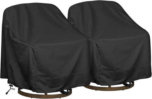 Outdoor Swivel Lounge Chair Cover 2 Pack,Waterproof Heavy Duty Outdoor Chair Covers, (33" W X 35" D X 38.5" H) Patio Furniture CoverBlack