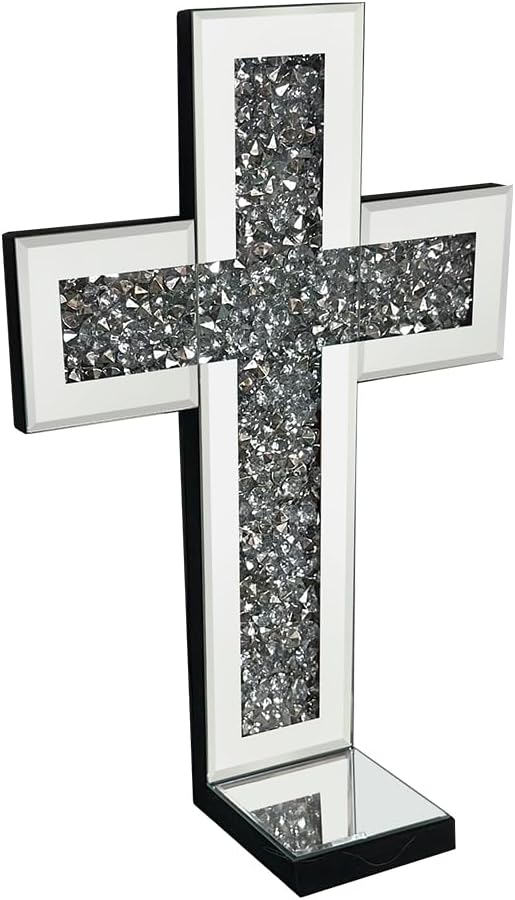 Aeveco Crystal Crush Diamond Mirrored Candle Sconces, Wall Decoration