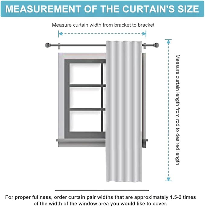 RYB HOME Room Darkening Thermal Blackout Curtains, Window Curtains Draperies