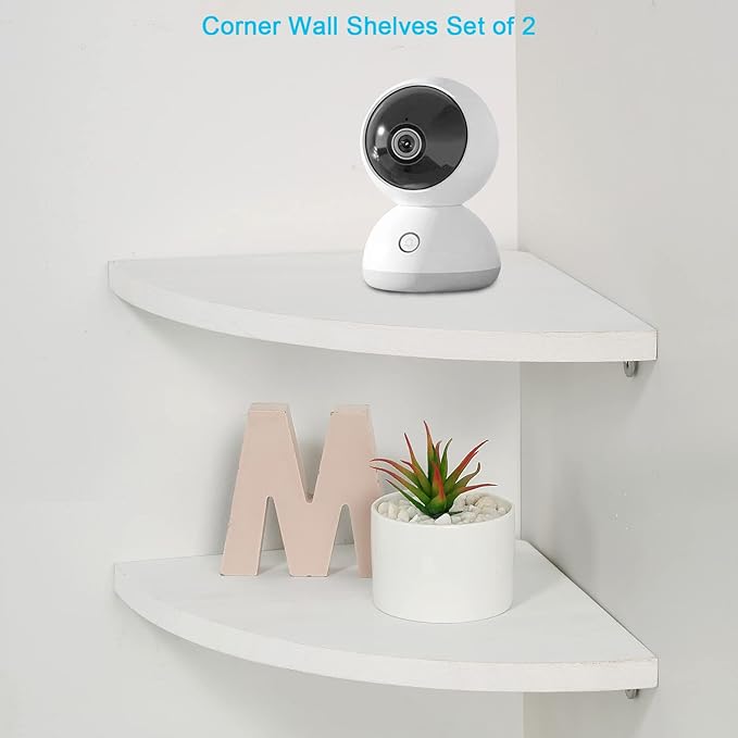 JORIKCHUO 12 inch Corner Wall Shelf Set of 2, Solid Wood Corner Floating Shelves