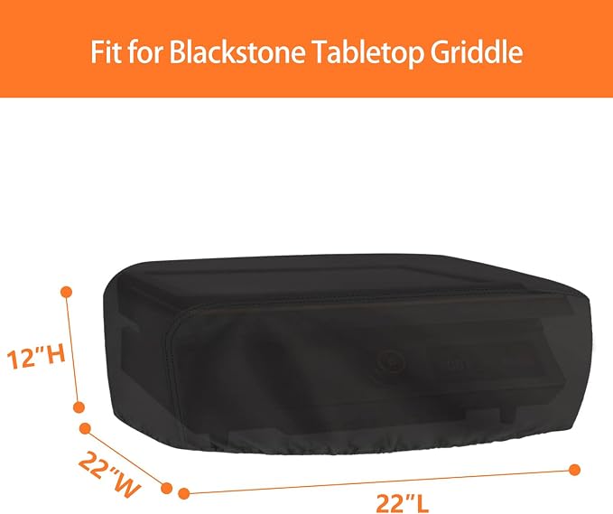 Grill Cover for Blackstone 17" Tabletop Griddle, Waterproof Small Table Top BBQ Grill Cover, Heavy Duty Outdoor Tabletop Grill Cover - 22 x 22 x 12 Inch