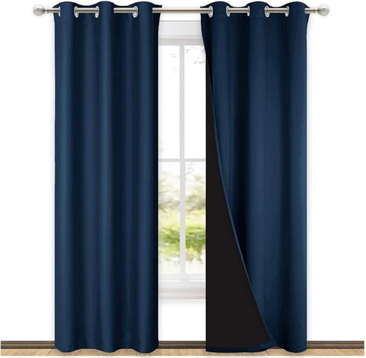 NICETOWN Blackout Room Warming Curtains 80 inches Long, Full Light Blocking