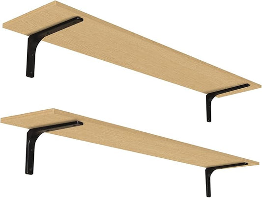 DINZI LVJ Long Wall Shelves, 55.1Inch Wall Mounted Shelves Set of 2, Extra
