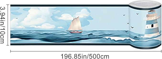 HOMETITUTE Wallpaper Border Peel and Stick Nautical Wall Trim Self Adhesive