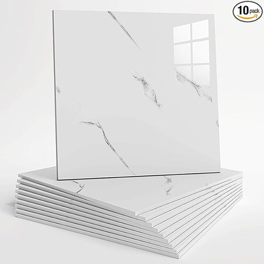 10pcs Peel and Stick Tile Shower Waterproof Marble Tiles Wall Panels,
