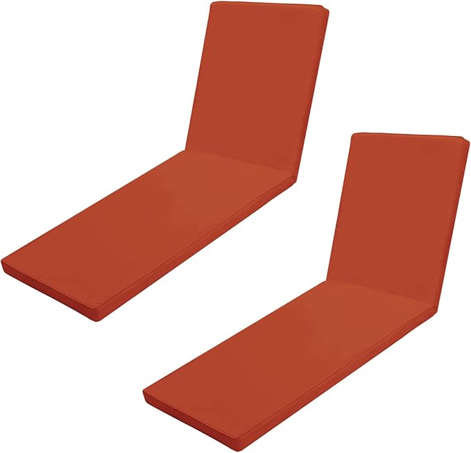 Outdoor Chaise Lounge Cushions for Patio, 72"x22"x3" Lounge Chair Cushions Set of 2, Waterproof Replacement Seat Cushions for Outdoor Furniture