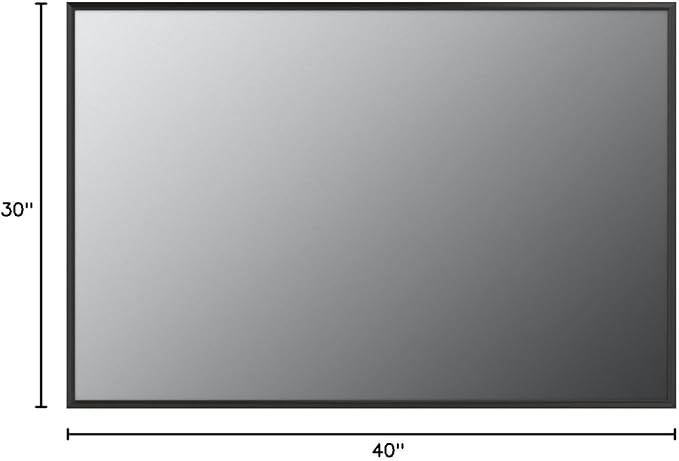 LOAAO 40"X30" Black Rectangle Bathroom Mirror Wall, Matte Black Aluminum Alloy