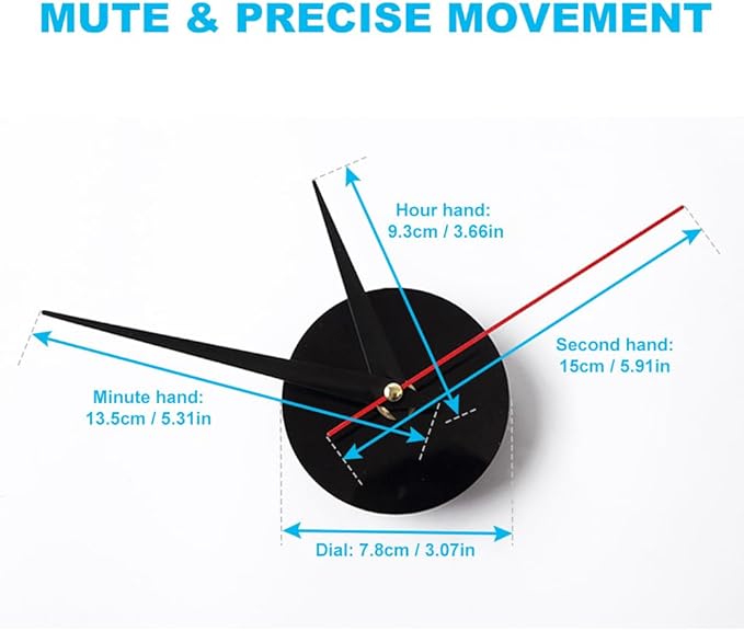 3D DIY Luminous Dial Acrylic Frameless Silent Wall Clock