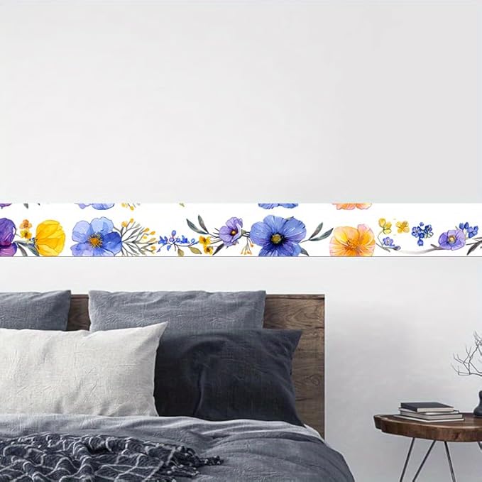 HOMETITUTE Wallpaper Border 4x196 Inch Peel and Stick Wall Border Wallpaper