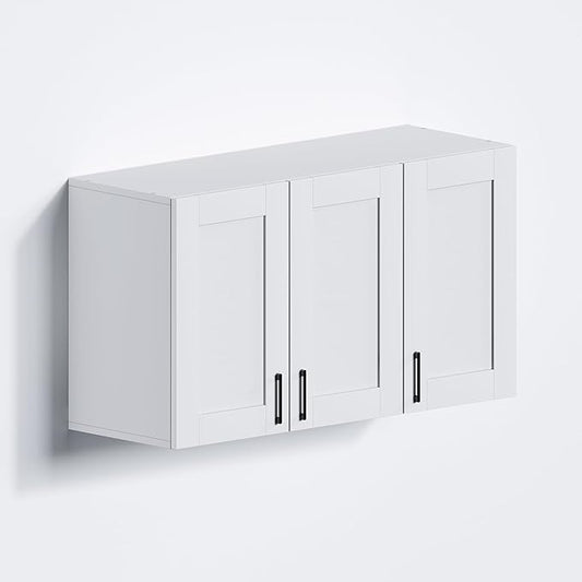 White Laundry Room Cabinets and Storage