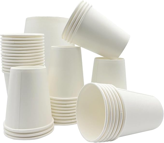 White Paper Coffee Cups – 12 Oz. [200 - Pack] Disposable Hot & Cold Beverage Cups | Durable Paper Cups for Hot and Cold Coffee, Water, Juice, Tea & More – Ideal for Office, Parties, Home & Travel Use