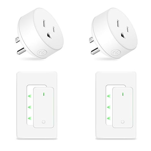 NineLeaf 2 Remote Control Outlet Plug with 2 Separate Switches â 500ft Range Wireless Light Switch, No Wiring, Removable Magnetic Base, 15A/1500W, Programmable Timer for Lamps, Fans, Holiday DÃ©cor