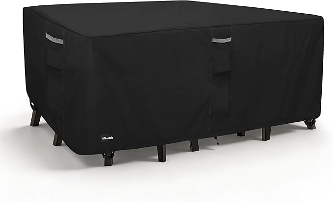 ANartcle Patio Furniture Covers 126L x 74W x 28H inch,600D Waterproof Heavy Duty Outdoor Furniture Covers,Outdoor Wicker Furniture Set with Swivel Patio Chairs General Purpose Furniture Cover,Black