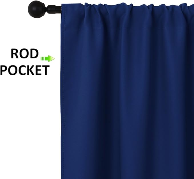 NICETOWN 2 Panels Blackout Curtains, Rod Pocket Thermal Insulated Drapes