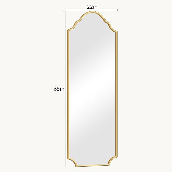 WallBeyond Arched Full Length Mirror Wall Mounted, Living Room, Hanging or