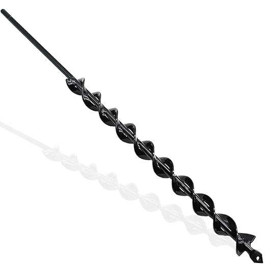TCBWFY 24 Inch Auger Drill Bit for Planting - 1.2"x24" Long Handle Easy Planter Garden Auger - Bulb & Bedding Plant Augers - Post Hole Digger for 3/8âHex Drive Drill