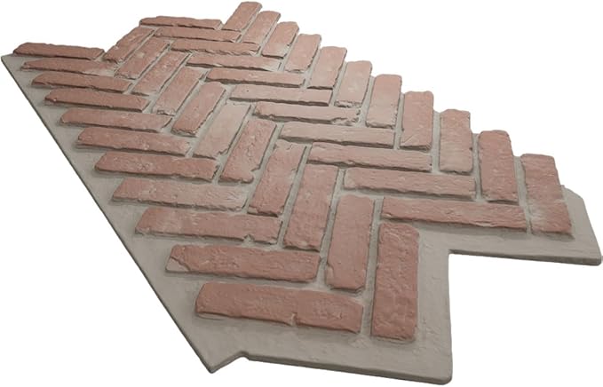 EverStone Herringbone Faux Brick Panel, 46 1/2"W x 25 1/4"H x 1"D, Old Chicago