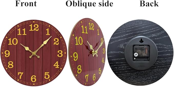 Wall Clock, Modern Wall Clocks Battery Operated, Silent Non Ticking Rustic