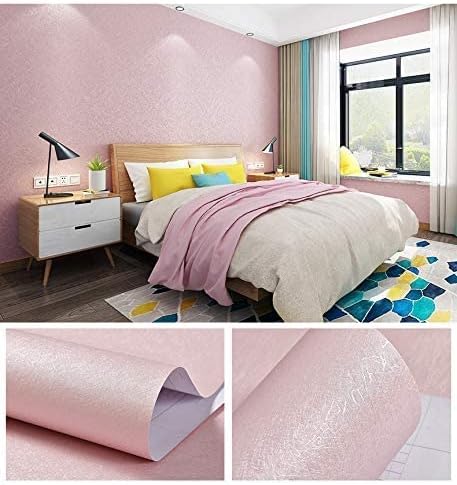 Cohoo Home Silk Pink Wallpaper Peel and Stick Contact Paper Pink Textured Silk