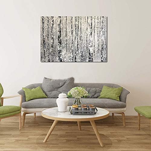 Yihui Arts - One Panel Canvas Wall Art Snowy White Forest Picture Art Print