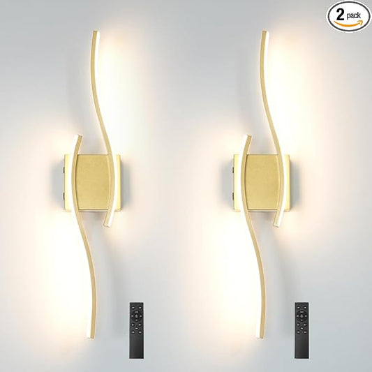 Battery Operated Wall Sconce Set of 2, Dimmable Cordless Battery Wall Sconces