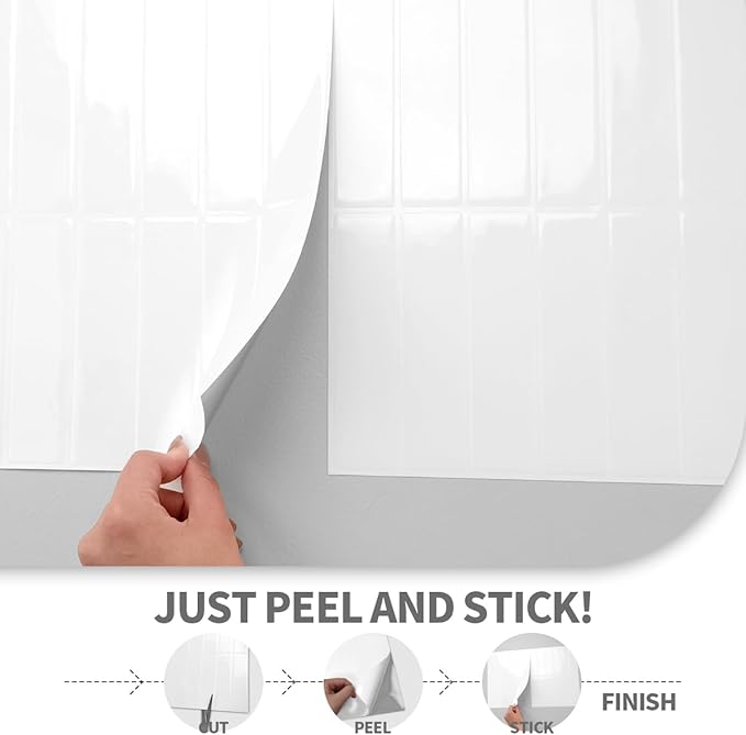 Peel and Stick Backsplash 3D Wall Tiles, Self-Adhesive, Oil Proof, Waterproof