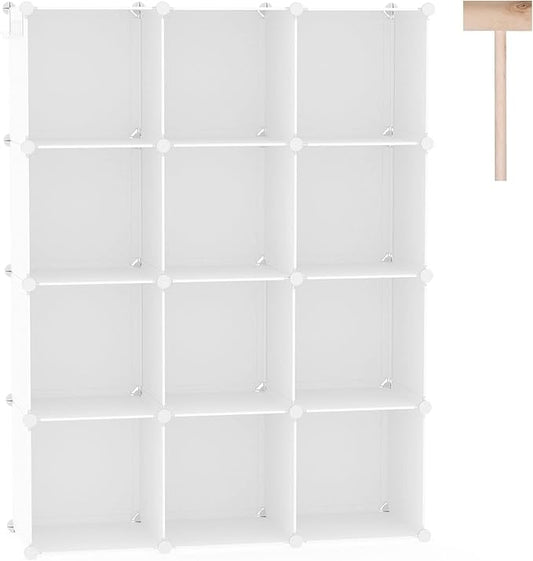 C&AHOME Cube Storage Organizer, 12-Cube Shelves Units, Closet Cabinet, DIY