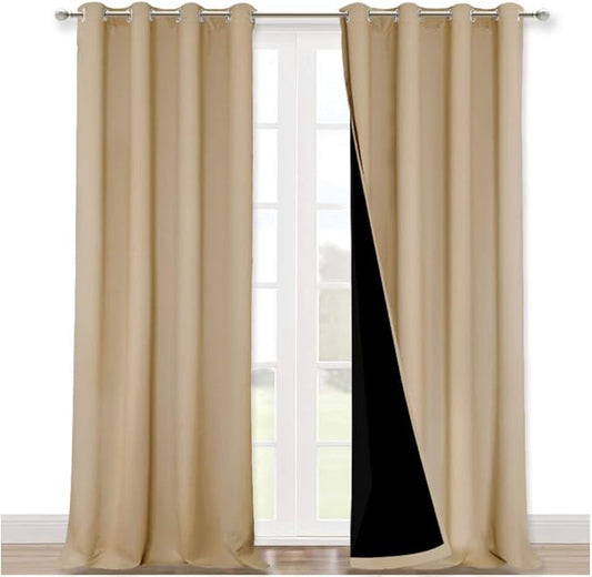 NICETOWN 100% Blackout Blinds, Biscotti Beige, Laundry Room Decor Window