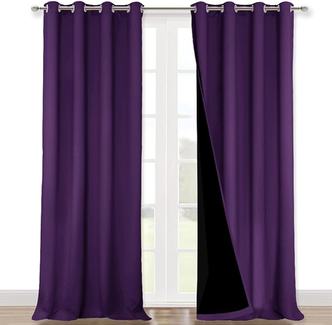 NICETOWN 100% Blackout Blinds, Royal Purple, Laundry Room Decor Window