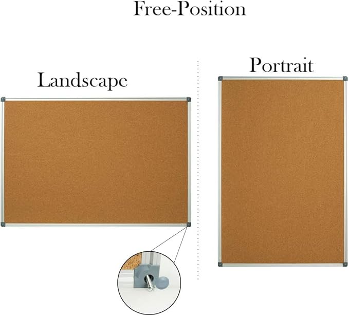 Lockways Large Cork Board Bulletin Board, Bulletin CorkBoard 72 x 36 Inch