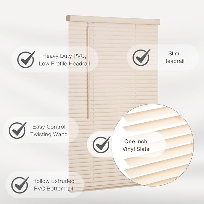 LOTUS & WINDOWARE Cordless Mini Blind, Window Blinds