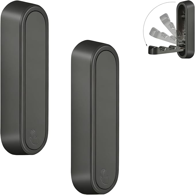 2PCS Foldable Wall Hooks, Flip Down Design
