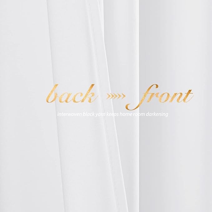 NICETOWN White Velvet Curtains and Drapes 102 inches Long, Extra Long Elegant