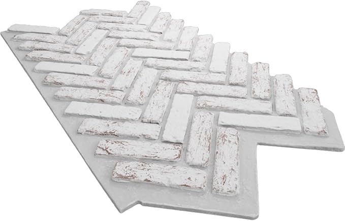 EverStone Herringbone Faux Brick Panel, 46 1/2"W x 25 1/4"H x 1"D, Rustic White