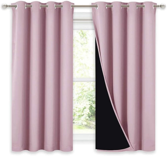NICETOWN Room Warming Curtains, 100% Blackout Curtains 54 inches Long, 2 Thick
