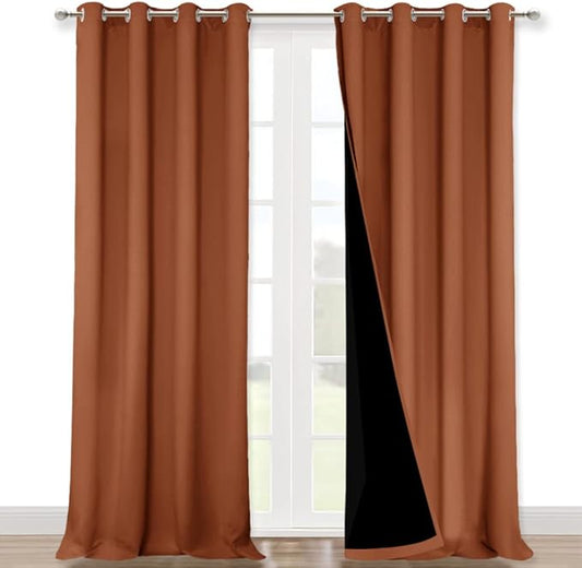 NICETOWN 100% Blackout Blinds, Burnt Orange, Laundry Room Decor Window