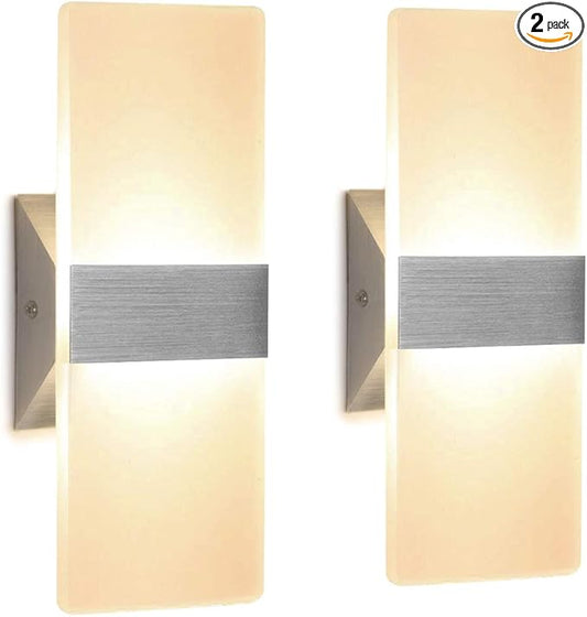 ChangM Modern Wall Sconce 12W, Acrylic Material Hardwired Wall Mounted Wall