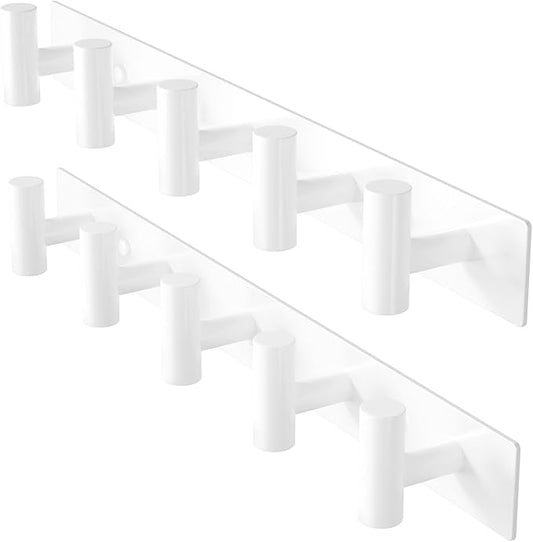 GWAAZXGZ White Wall Mounted Coat Rack – 5 T-Shaped Pegs