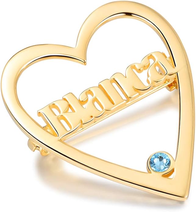 Albertband Name Brooch Pin Personalized Gifts for her Customized Name Brooch for Mother Women Fashion Pin Jewelry Christmas Gifts for mom