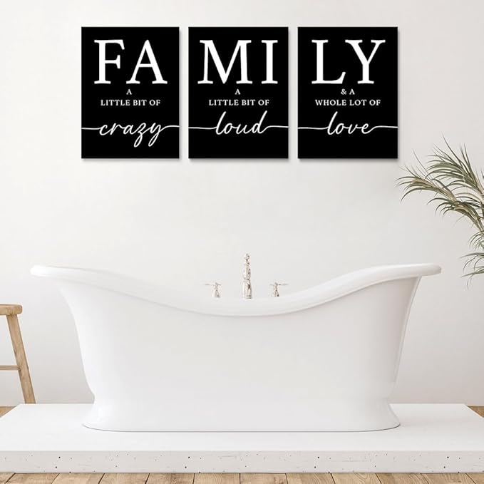 GUBIYU Black Home Family Wall Art