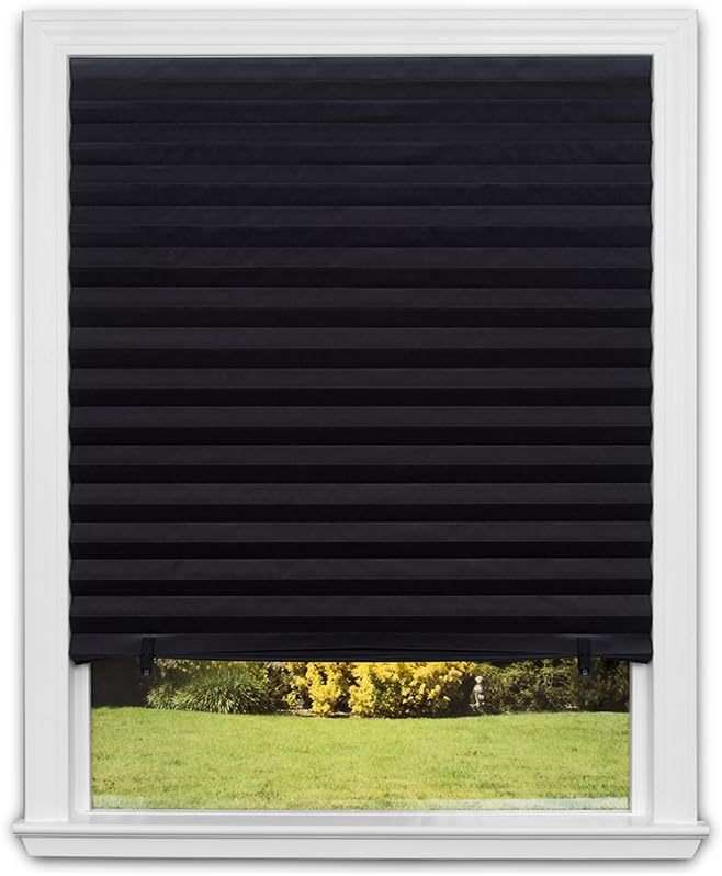 Redi Shade No Tools Original Blackout Pleated Paper Shade Black, 6 Pack