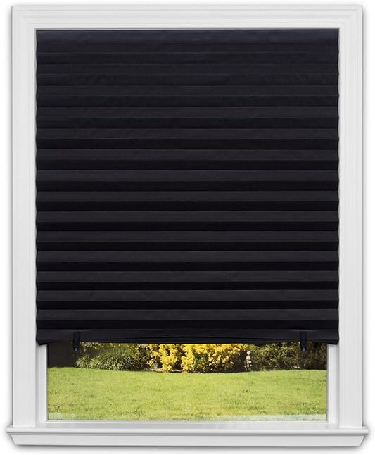 Redi Shade No Tools Original Blackout Pleated Paper Shade Black, 6 Pack