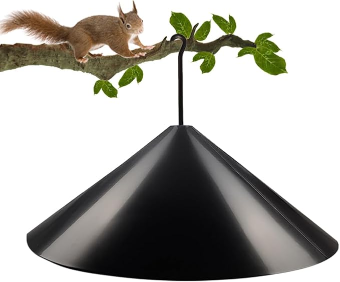 Garbuildman Squirrel Baffle for Bird Feeder Pole, Outside Hanging Mount Bird House Guard for Outdoor Shepherd’s Hook,19 Inch Diameter, 1 Pack
