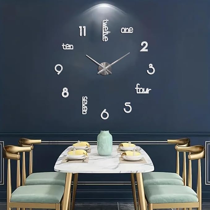 Large Modern Art Deco Wall Clock Silent Acrylic Unique Decorative Wall Clocks