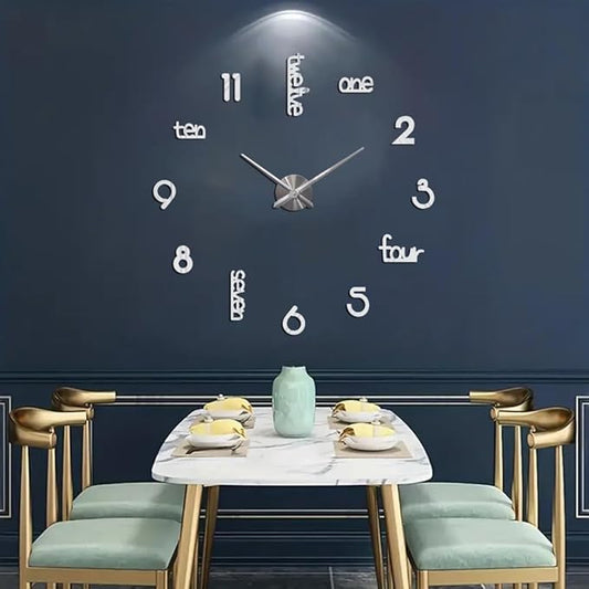 Large Modern Art Deco Wall Clock Silent Acrylic Unique Decorative Wall Clocks