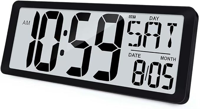 TXL 14.2"" Large Digital Wall Clock Battery Operated, Digital Clock Large