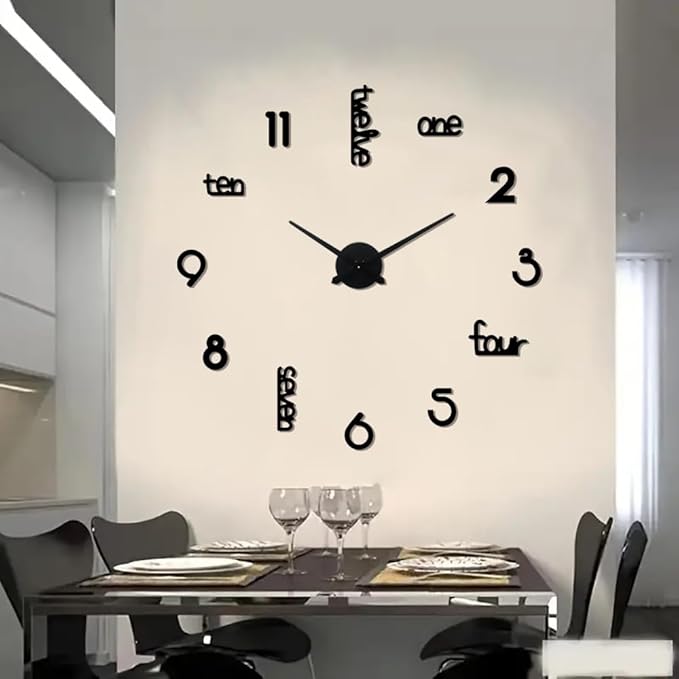 Large Modern Art Deco Wall Clock Silent Acrylic Unique Decorative Wall Clocks