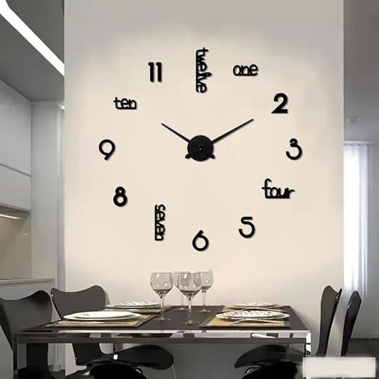 Large Modern Art Deco Wall Clock Silent Acrylic Unique Decorative Wall Clocks
