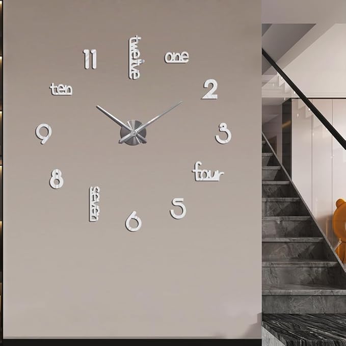 Large Modern Art Deco Wall Clock Silent Acrylic Unique Decorative Wall Clocks